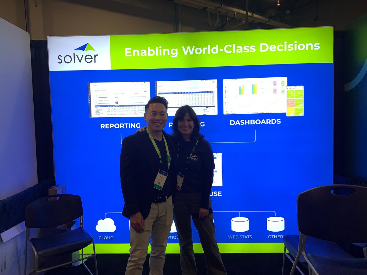 SolverGlobal's tweet photo. Come see Solver at #SageTransform to learn how you can achieve complex #financialreporting and #financialplanningandanalysis faster than you ever imagined! (Hint: We're easy to find -- we're the brightest booth around!) @tracyellenrich @SageIntacct https://t.co/kXXN1gkqqB