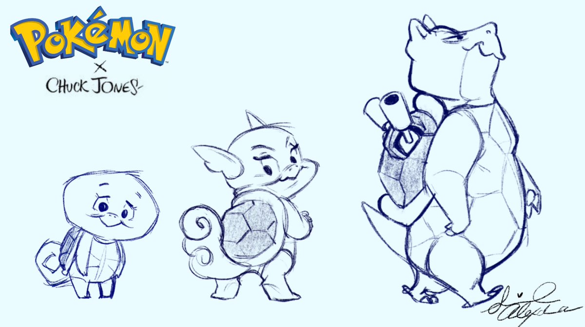 SavannahA_Art's tweet image. I wanted to do their evolutions lol 
Pokémon but if it was drawn by chuck Jones / looney tunes lol #characterdesign #characterdesigner