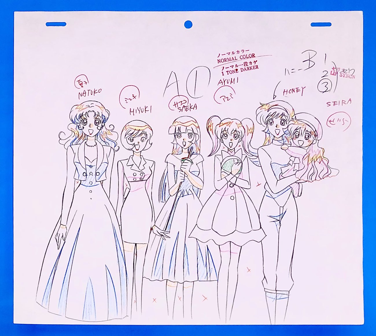 ★貴重品キューティハニーF ★下笠美穂の直筆レイアウト修正画　総作画監督下笠美穂 フィギュア セーラームーン Youtube 貴重品キューティハニーF