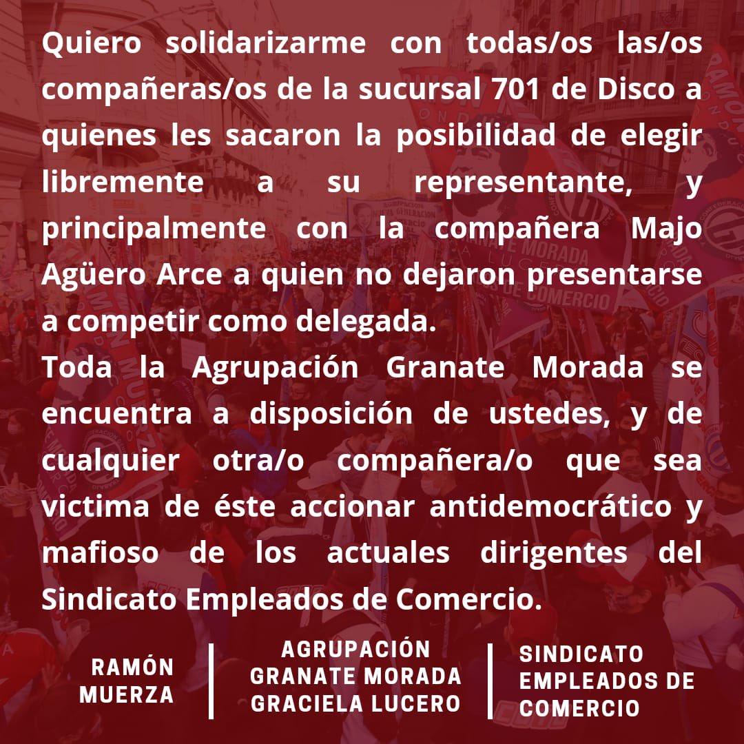 #AgrupacionGranateMorada
            Graciela Lucero 
#UnidosPodemos💪💪💪