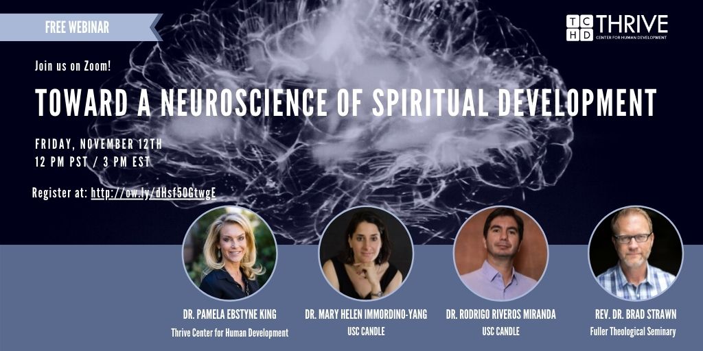 ThriveCenter's tweet photo. This #Friday! Join an amazing conversation on how #neuorscience &amp; #psychology inform #spiritualformation + why #spirituality is important for #thriving and #meaningmaking. Register: https://t.co/1RmcVfY8sC https://t.co/GBR1DNz3fR