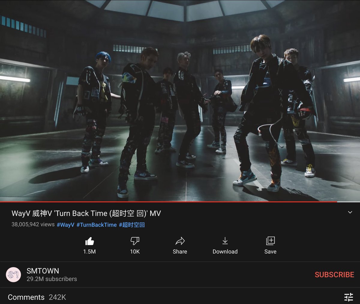 WayZenNiStream's tweet photo. 🏆ขอแสดงความยินดีกับ WayV🏆 

[11/11/21 : 04:14AM GMT+7]

ที่มียอดรับชม MV - 'Turn Back Time (超时空 回)'

▫️ 38,005.942 Views
▫️ 1.5M Likes 
▫️ 242K Comments

🔗 https://t.co/ZSi0gRUKJ0

#WayV #威神V #WeiShenV #WayV_TurnBackTime #WayZenNi @WayV_official #웨이션브이 https://t.co/VZxbfPJjgX