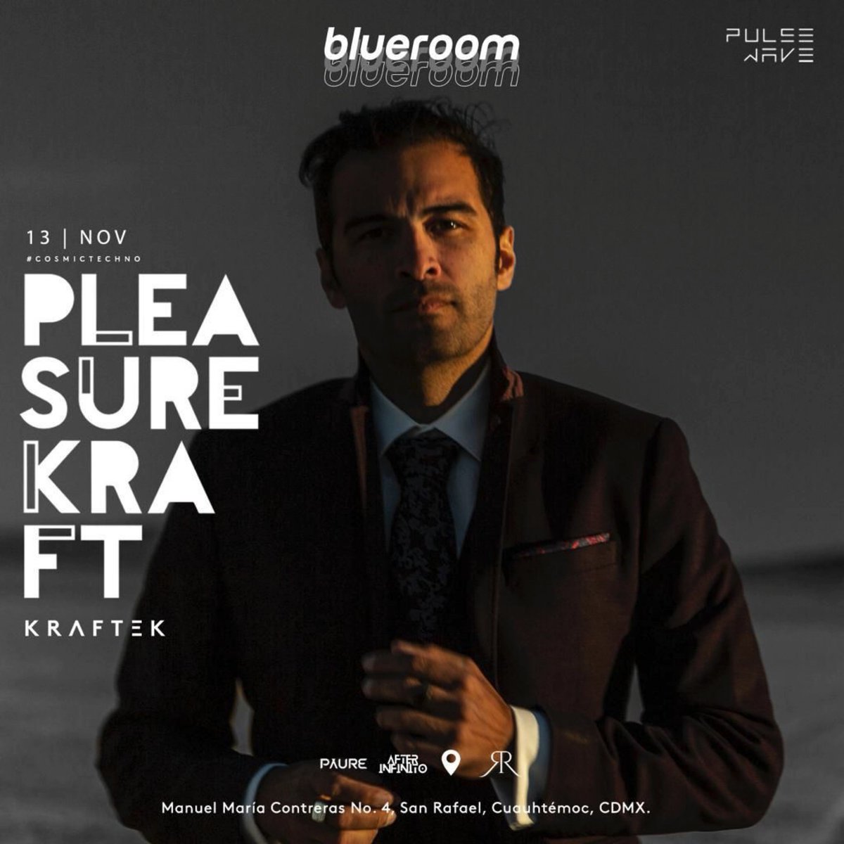 NochesElectroMx's tweet photo. De regreso en la Ciudad De México Pleasurekraft 🔝
13.Noviembre.2021 #CDMX
🎫556187-0424📲
#BlueRoom #PulseWave #EscenaLocal #LaMúsicaNoPara #NochesElectrónicas https://t.co/ykUi6pYTVJ