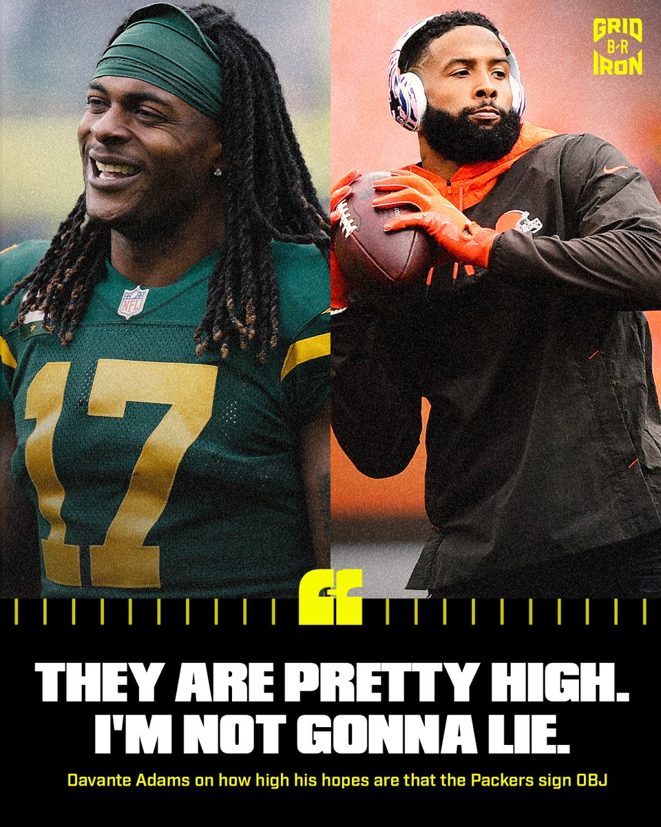 .<a href="/tae15adams/">Davante Adams</a> is all in on the Packers signing OBJ 💯 <a href="/brgridiron/">B/R Gridiron</a>