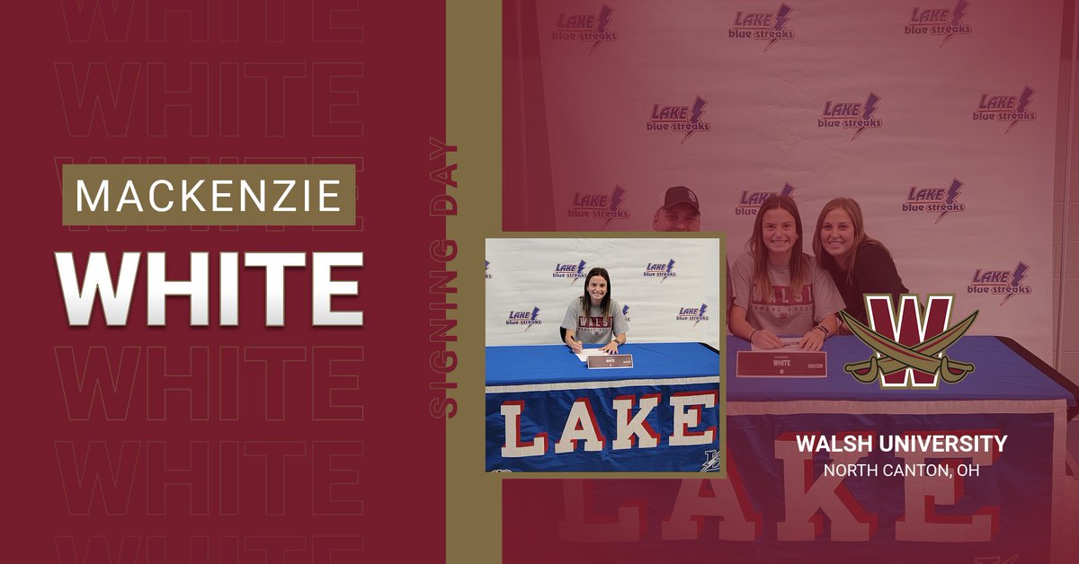 Just Signed: Mackenzie White put 🖊️to 📄 and commits to study nursing and play at the next level for <a href="/WalshWSoccer/">Walsh U Women’s Soccer</a>! Congratulations Mack and <a href="/lakegsoc/">Lake High School Girl’s Soccer</a>!