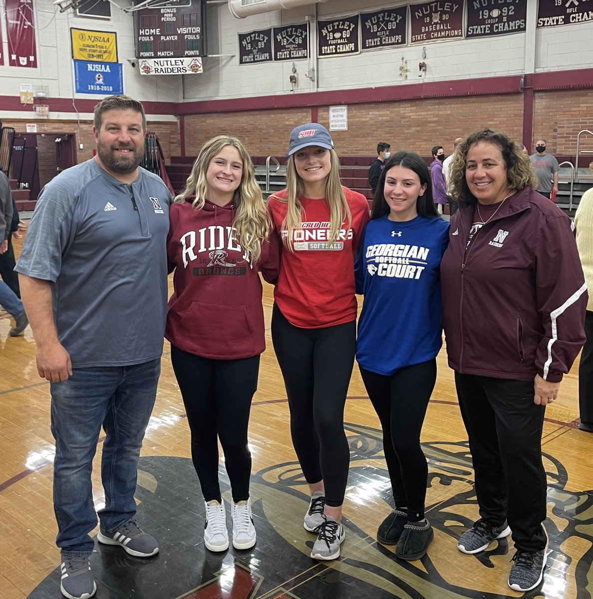 NutleySoftball's tweet photo. Congrats to Lia DeMaio,  @fallynstoeckel and @sydney_Hess15.  Can’t wait to see you light up the Diamond in College! But first we have some #unfinishedbusiness  #RollRaiders https://t.co/oDYcETmAs4