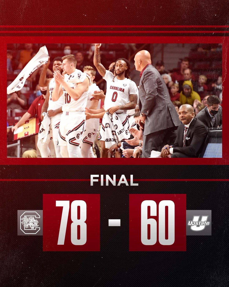 2001sirbigspur's tweet photo. I like this team!! Full of spirited Gamecocks!!! Go Cocks! Great win!#Gamecocksmbb #Gamecocks https://t.co/XBOcaWKzO8