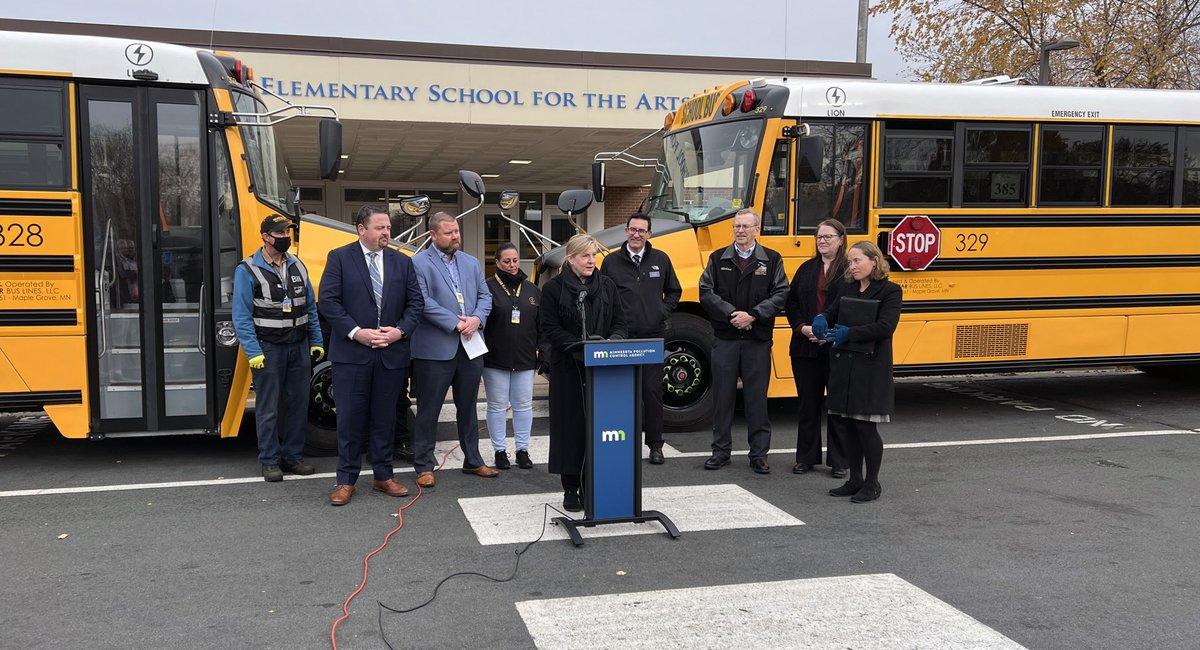 melissahortman's tweet photo. Glad to join @MnPCA today to announce the grants for MNโs electric school bus pilot project. Climate change is a significant threat to our future & we need to accelerate the process of reducing carbon pollution coming from transportation. Learn more: https://t.co/BQPsjmtCiG https://t.co/d76hXOQWUy