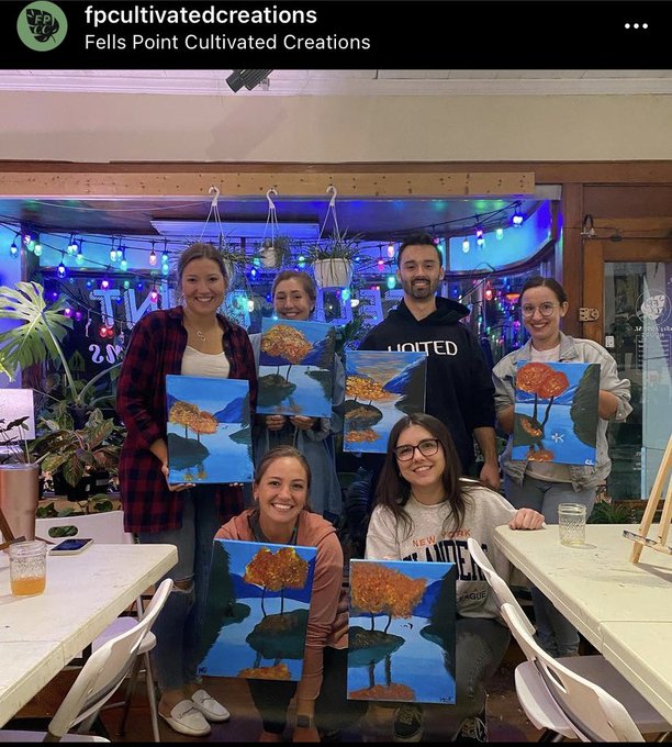 It&rsquo;s paint lesson night at Fells Point Cultivated Creations! If you live in the DMV area &amp; love art,