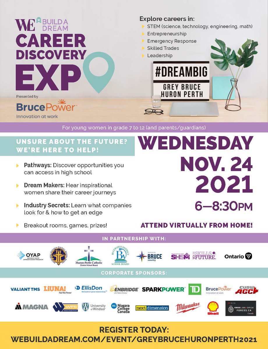 Calling all young women in Grades 7 &amp; 8 at Notre Dame Catholic School! Register today for Build A Dream's  Virtual Career Discovery Expo.