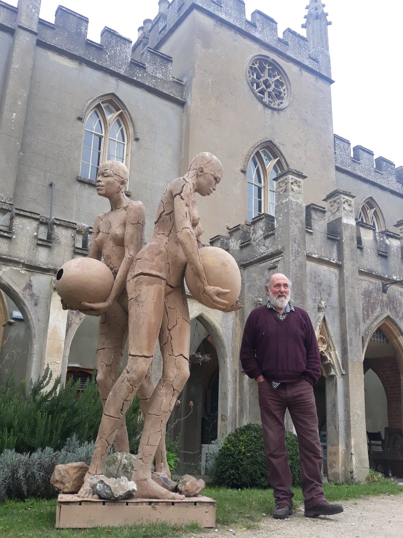 BraziersPark's tweet photo. A sculpture of eight foot tall twin Sudanese Water Goddesses by renowned artist, John Buckley, was recently unveiled at Braziers Park to mark the start of the #COP26Glasgow Summit. https://t.co/DMtVk9aOCi