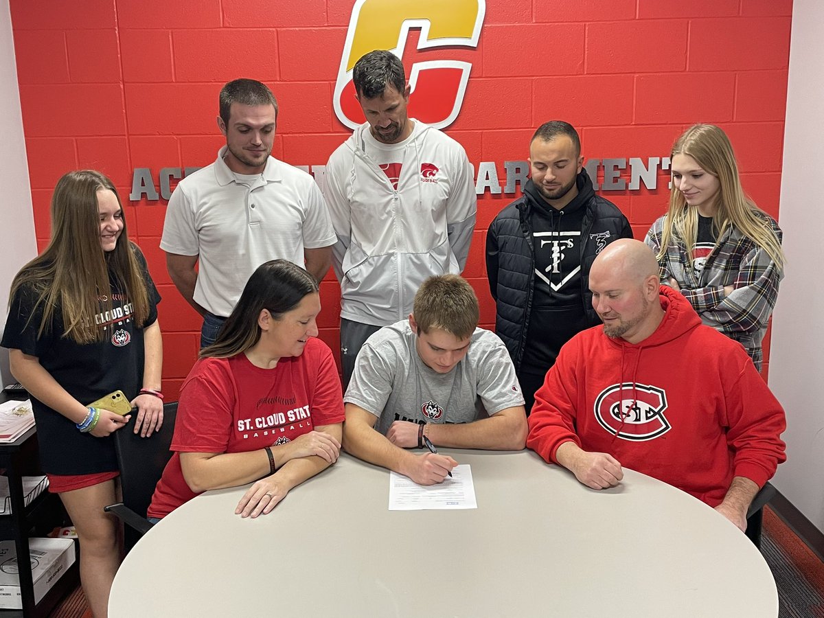 chswildcatpride's tweet photo. Congratulations to senior Archer Ogbourne who signed his letter of intent today to play baseball at St. Cloud State! Go Huskies! https://t.co/KqgZwJROuS