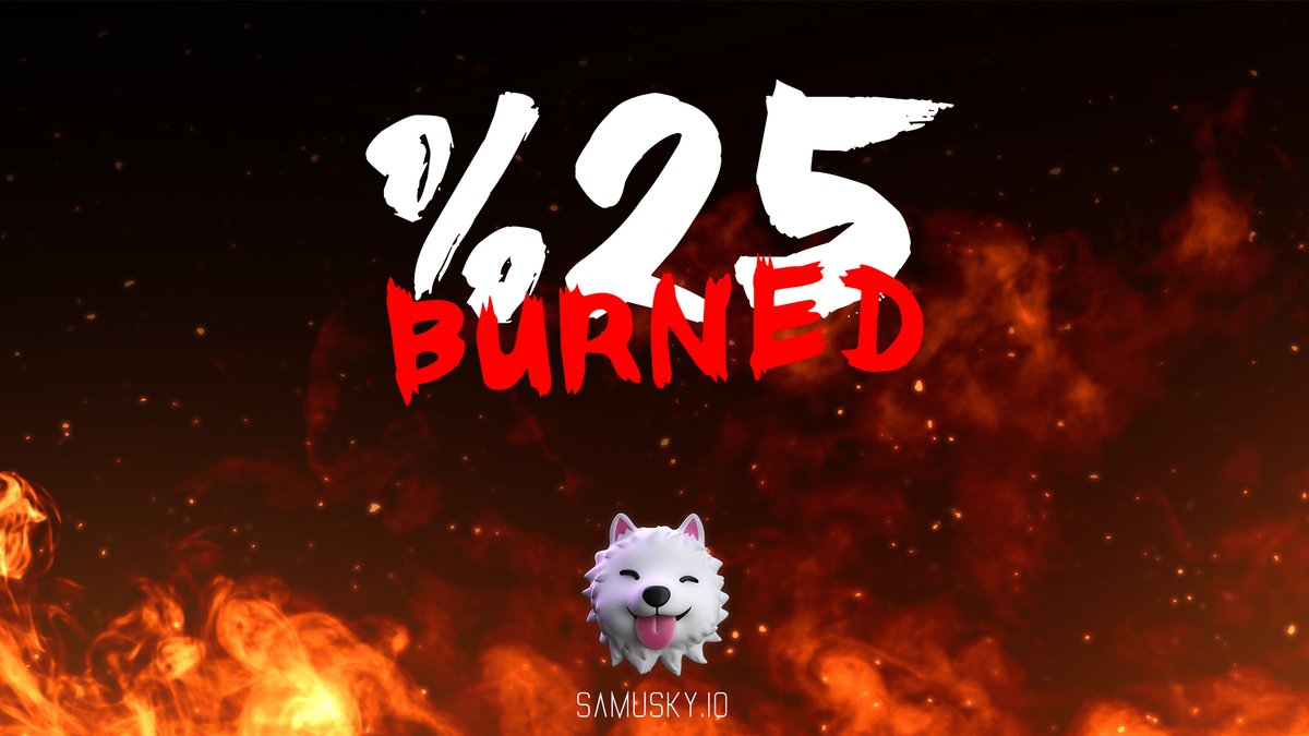 samuskyio's tweet photo. Now! 25% of all $SAMUs burned.

Thats beginning!

Tx: https://t.co/71GUUy38qM

#SamuskyMoon #Solana #Moon $SOL $DOGE https://t.co/hom1Idd5kt