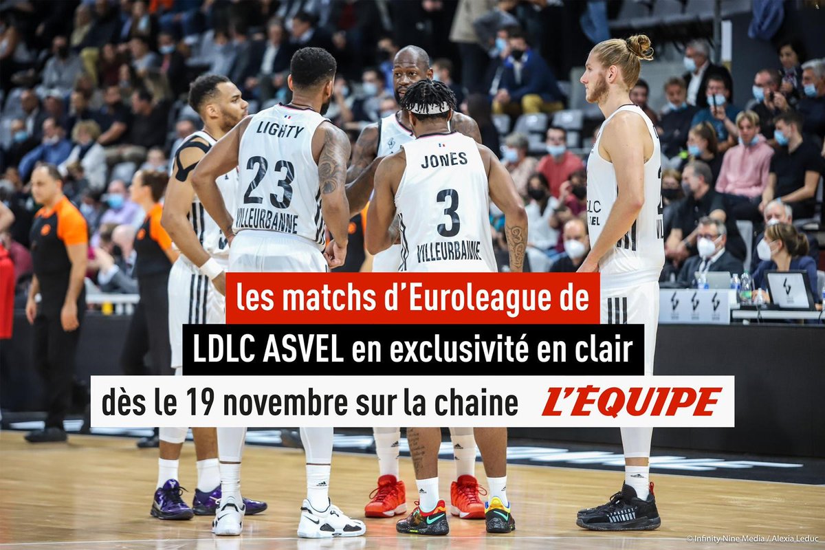 lequipe's tweet photo. Les meilleurs matches de @LDLCASVEL en Euroleague sont à retrouver sur @lachainelequipe 🏀 

📆 Rendez-vous le 19 novembre !

#lequipeBASKET https://t.co/6LxfBphESf