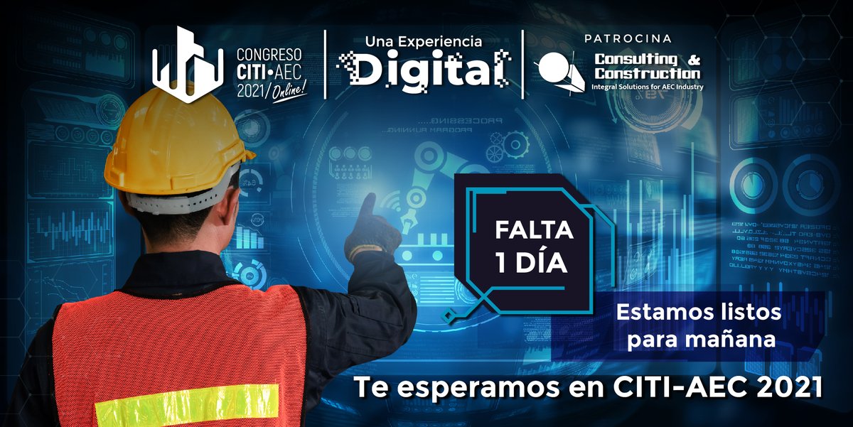 CITIAEC's tweet image. ¿𝗧𝗼𝗱𝗮𝘃𝗶́𝗮 𝗻𝗼 𝘁𝗲 𝗵𝗮𝘀 𝗶𝗻𝘀𝗰𝗿𝗶𝘁𝗼?  ✍️

¡Falta 𝟭 𝗱𝗶́𝗮 para el 𝗠𝗲𝗷𝗼𝗿 𝗖𝗼𝗻𝗴𝗿𝗲𝘀𝗼 𝗱𝗲 𝗜𝗯𝗲𝗿𝗼𝗮𝗺𝗲𝗿𝗶𝗰𝗮! 
𝗥𝗲𝗴𝗶́𝘀𝘁𝗿𝗮𝘁𝗲 👉 citi-aec.com/inscripciones-… 

¡Conéctate a la 𝗘𝘅𝗽𝗲𝗿𝗶𝗲𝗻𝗰𝗶𝗮 𝗗𝗶𝗴𝗶𝘁𝗮𝗹l! 👷📲

#CITIAEC2021 #Tecnología