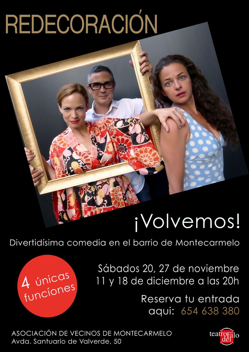 teatrodelfilo's tweet photo. Todavía quedan entradas. No te quedes sin tu reserva. Aforo limitado. https://t.co/LRSEi0Lk4j