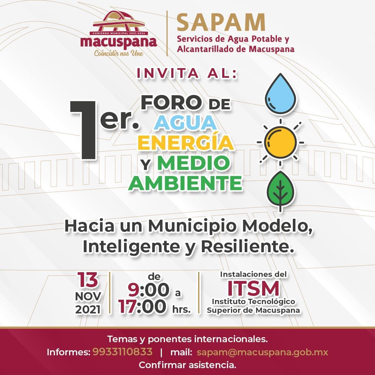 LuisBenavidez_'s tweet photo. 💦“PRIMER FORO CIUDADANO DE AGUA, ENERGÍA Y MEDIO AMBIENTE”♻️
🗓 Sábado 13 de noviembre en el Auditorio del #ITSM, con la participación de destacados ponentes nacionales e internacionales.
📝🤳✅ 👇Organiza #SAPAM del @GobMacuspana https://t.co/YXMY5r23Hc