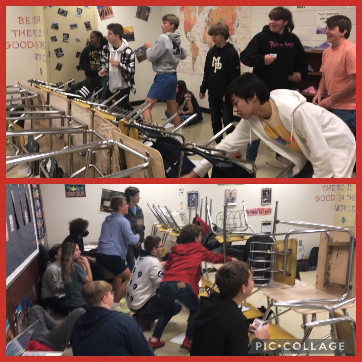 RMorgan_SS's tweet photo. Today’s tasks….
Build trenches ✅
Hunker down in battle stations ✅
Read about World War 1 ✅
Battle the enemy ✅
#historyisfun #activelearning #dontlecture #chaMP @MphSocial https://t.co/eIprbN2NE4
