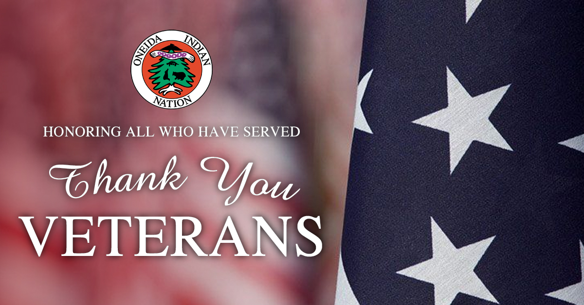 OneidaNatnNews's tweet photo. On #VeteransDay, we honor those who serve and have served in the U.S. Military. The Oneida Indian Nation has a long legacy of military service that dates back to the Revolutionary War when the Oneidas became known as America's #FirstAllies.
Learn more https://t.co/4fhllpNEZu https://t.co/1CyzjHRepx