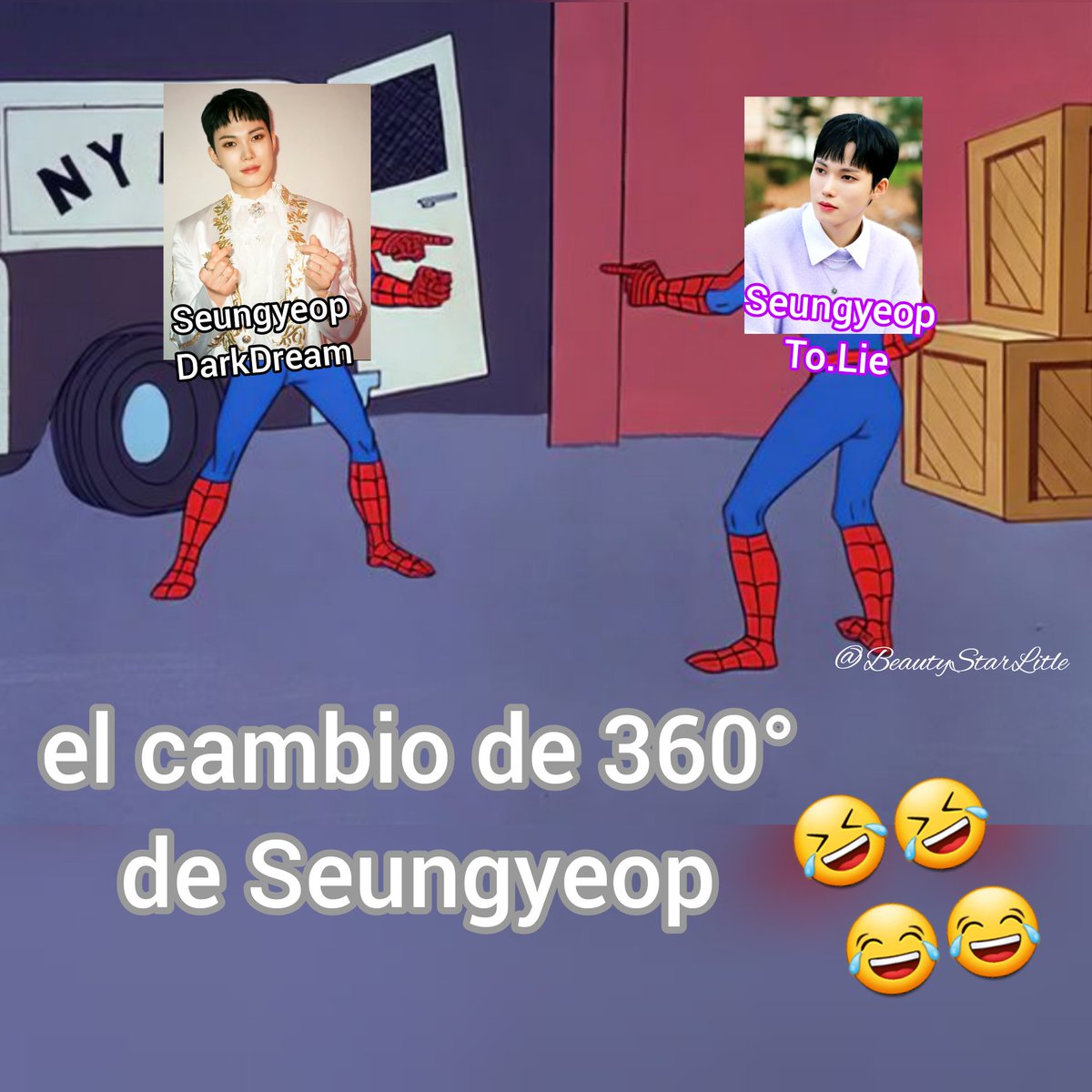 BeautyStarLitle's tweet photo. [#ELAST #엘라스트]
#승엽 #SeungYeop

este meme es en honor al cambio de 360° de la imagen de Seungyeop para ambos comebacks 👏🏻🤣😂🤣🤣

#ELASTmeme
@ELASTofficial https://t.co/w39tzvSHBN
