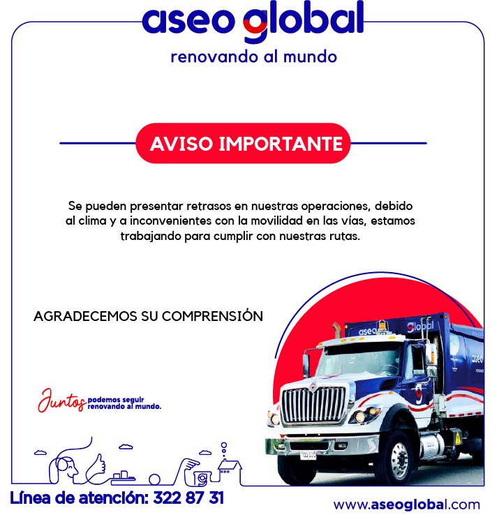 aseo_global's tweet photo. Aviso Importante 🚧🚧🚧#aseoglobal #renovandoalmundo #avisoimportante #rionegro #orienteantioqueño #movilidad https://t.co/SuEThuVwSH