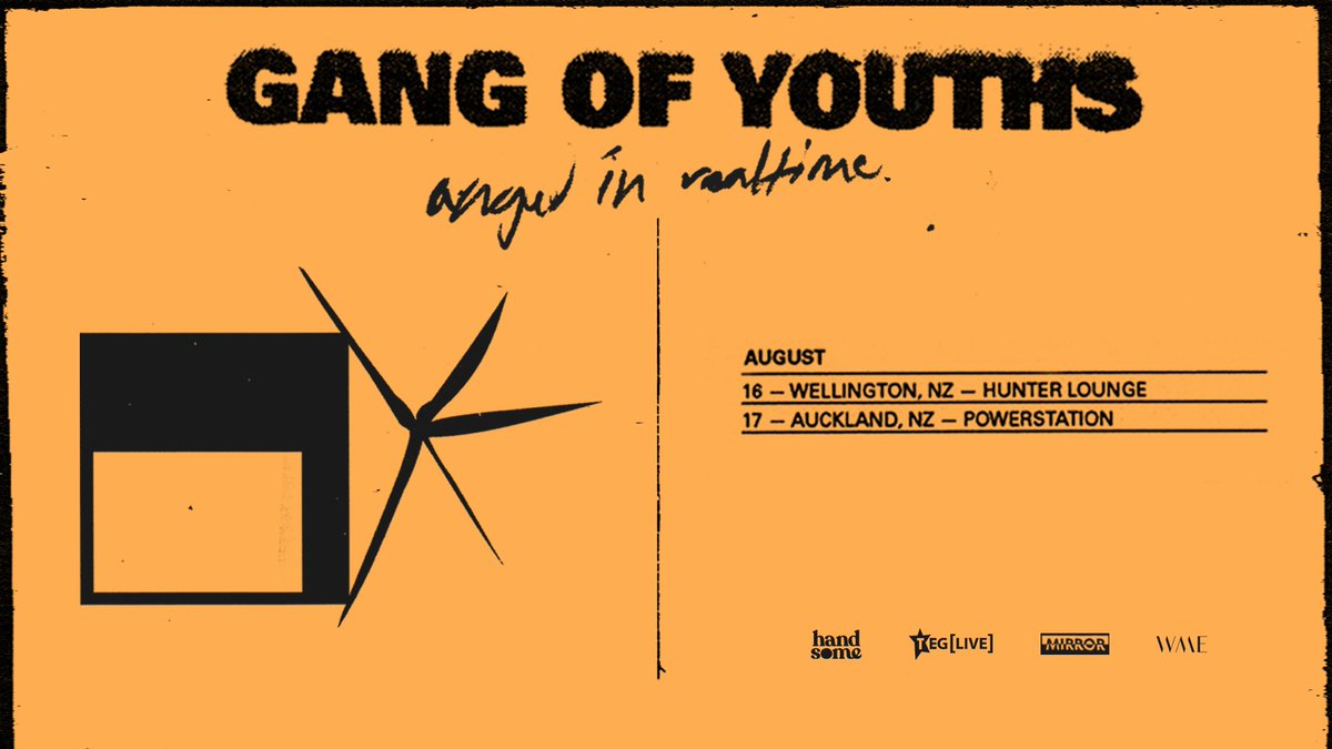 handsometours (@handsometours) on Twitter photo 💥 This is the one you’ve been waiting for. 💥 We are absolutely ecstatic to announce that <a href="/gangofyouths/">gang of youths</a> will be returning in July & August to play their biggest shows EVER in support of their upcoming album ‘angel in realtime.'
🎟 INFO AT bit.ly/goy_ht 💥 This is the one you’ve been waiting for. 💥 We are absolutely ecstatic to announce that <a href="/gangofyouths/">gang of youths</a> will be returning in July & August to play their biggest shows EVER in support of their upcoming album ‘angel in realtime.'
🎟 INFO AT bit.ly/goy_ht