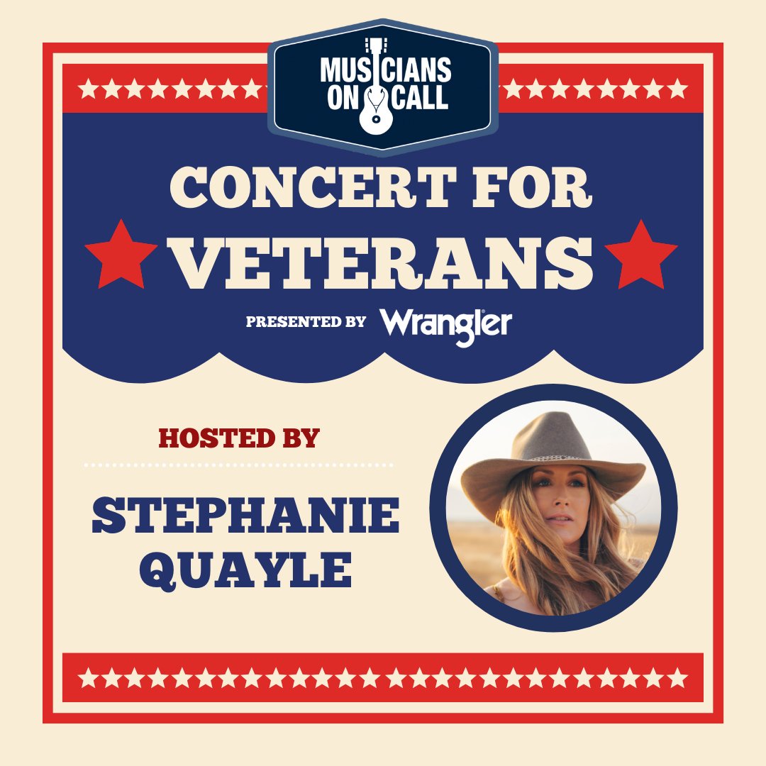 StephanieQuayle's tweet photo. This #VeteransDay, I had the absolute honor of hosting the #ConcertForVeterans with @MusiciansOnCall (presented by @Wrangler), as well as performing from the iconic @BluebirdCafeTN! ❤️ Find out more at https://t.co/LKW3jm04yg 🇺🇸 https://t.co/rnWTeNSS8Z