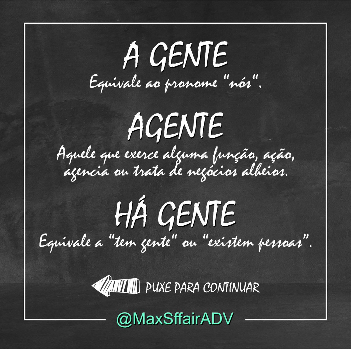 DrMaxWilliams's tweet photo. Que tal algumas dicas de Português para não cometer nenhuma "gafe" quando estiver conversando com os "crushs" nas redes sociais?
#DrMaxWilliams
#Advocacia
#LinguaPortuguesa https://t.co/DIkwFmSWCW