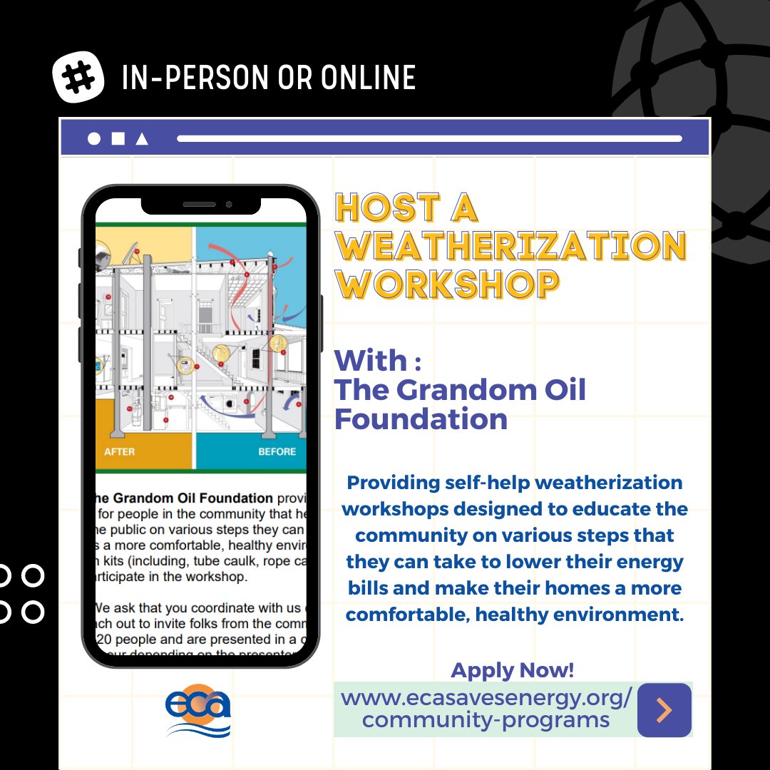 ECA (Energy Coordinating Agency) (@phillyenergy) on Twitter photo It's Wednesday so we are talking #Weatherization! Interested in hosting a workshop? Coordinate with us and get the community involved in person or online! You can schedule a workshop by heading to ecasavesenergy.org/community-prog… or contacting (215) 609-1044 today! #communityleadership It's Wednesday so we are talking #Weatherization! Interested in hosting a workshop? Coordinate with us and get the community involved in person or online! You can schedule a workshop by heading to ecasavesenergy.org/community-prog… or contacting (215) 609-1044 today! #communityleadership