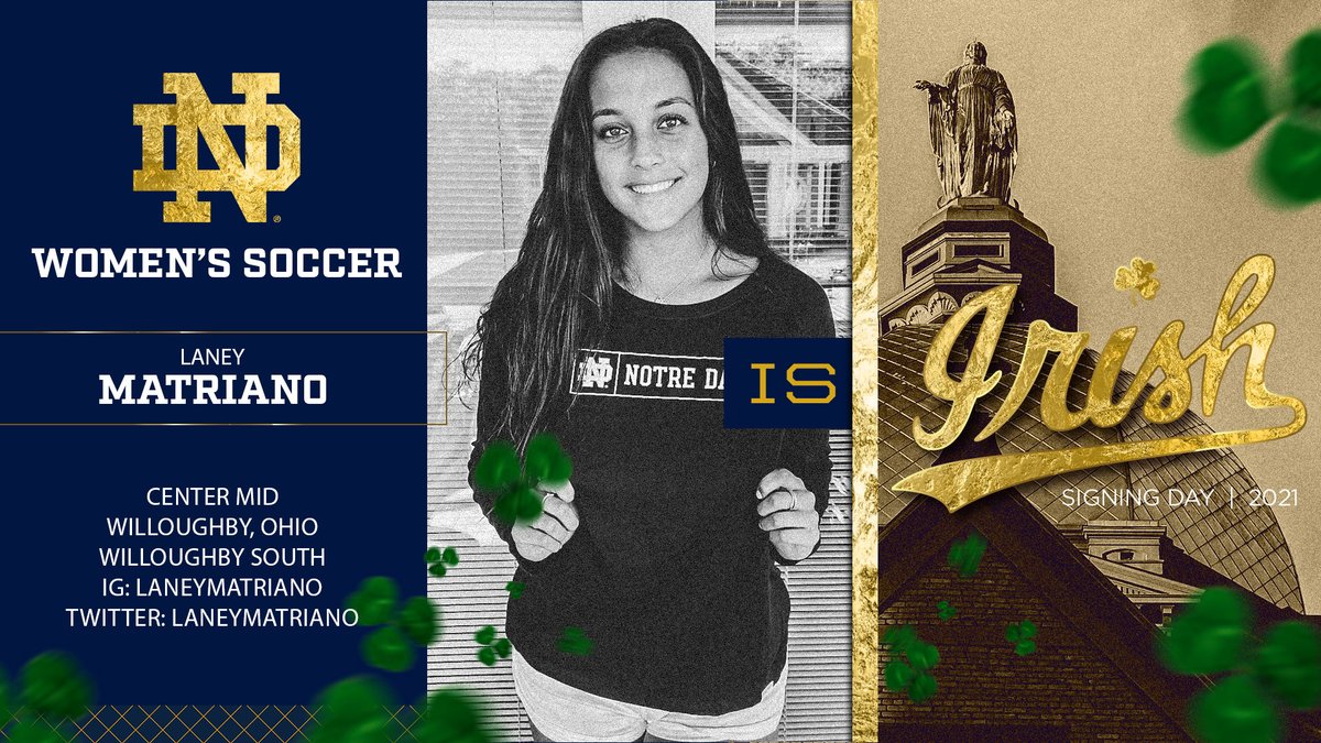 NDSoccer's tweet photo. .@LaneyMatriano is officially Irish!

Welcome to the ND family!

#GoIrish ☘️ https://t.co/KAzcZCuj5k