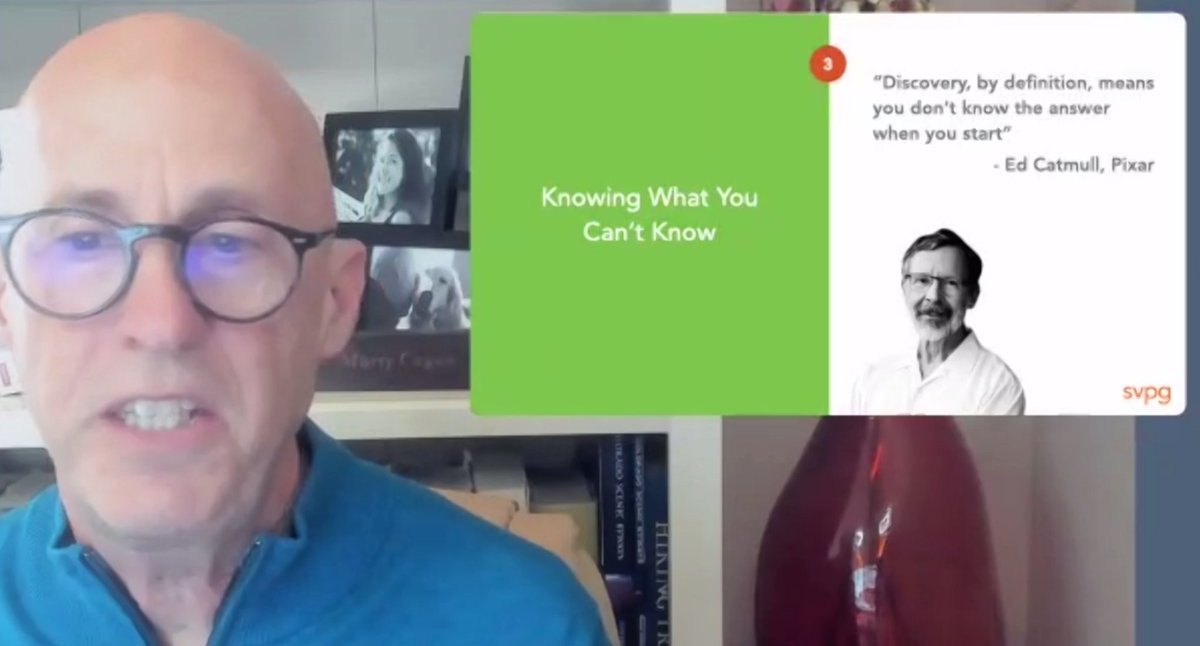 Love this quote from <a href="/Pixar/">Pixar</a>'s Ed Catmull that <a href="/cagan/">Marty Cagan</a> shared at #ProductLeaderSummit: "Discovery, by definition, means you don't know the answer when you start."
#prodmgmt #leanstartup