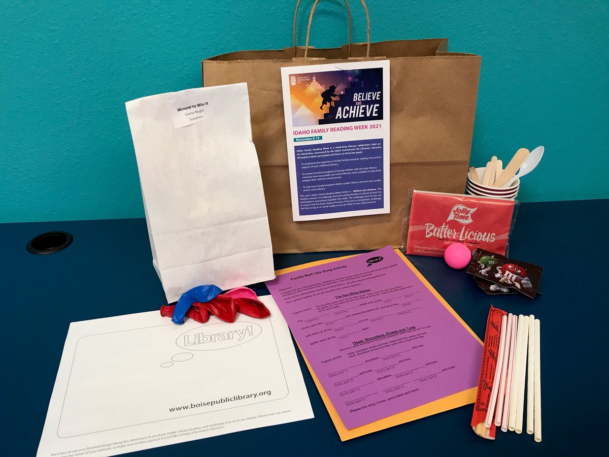boisepublib's tweet photo. Nov 8-14 is Idaho Family Reading Week! IFRW is an opportunity for families to celebrate the joy of reading together. Each Library has a grab-and-go kit which contains activities for the whole family to enjoy. Hurry to your local Library and get one before they're all gone! #IFRW https://t.co/1HPHAx5BYH