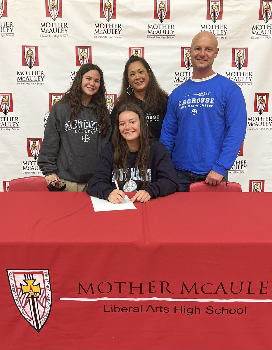McAuleyMacs's tweet photo. Congratulations to Alyssa Grant’22 who signed her letter of intent to play lacrosse for @saintmarys! We are MIGHTY proud! #signingday https://t.co/Pq62C0lFFr