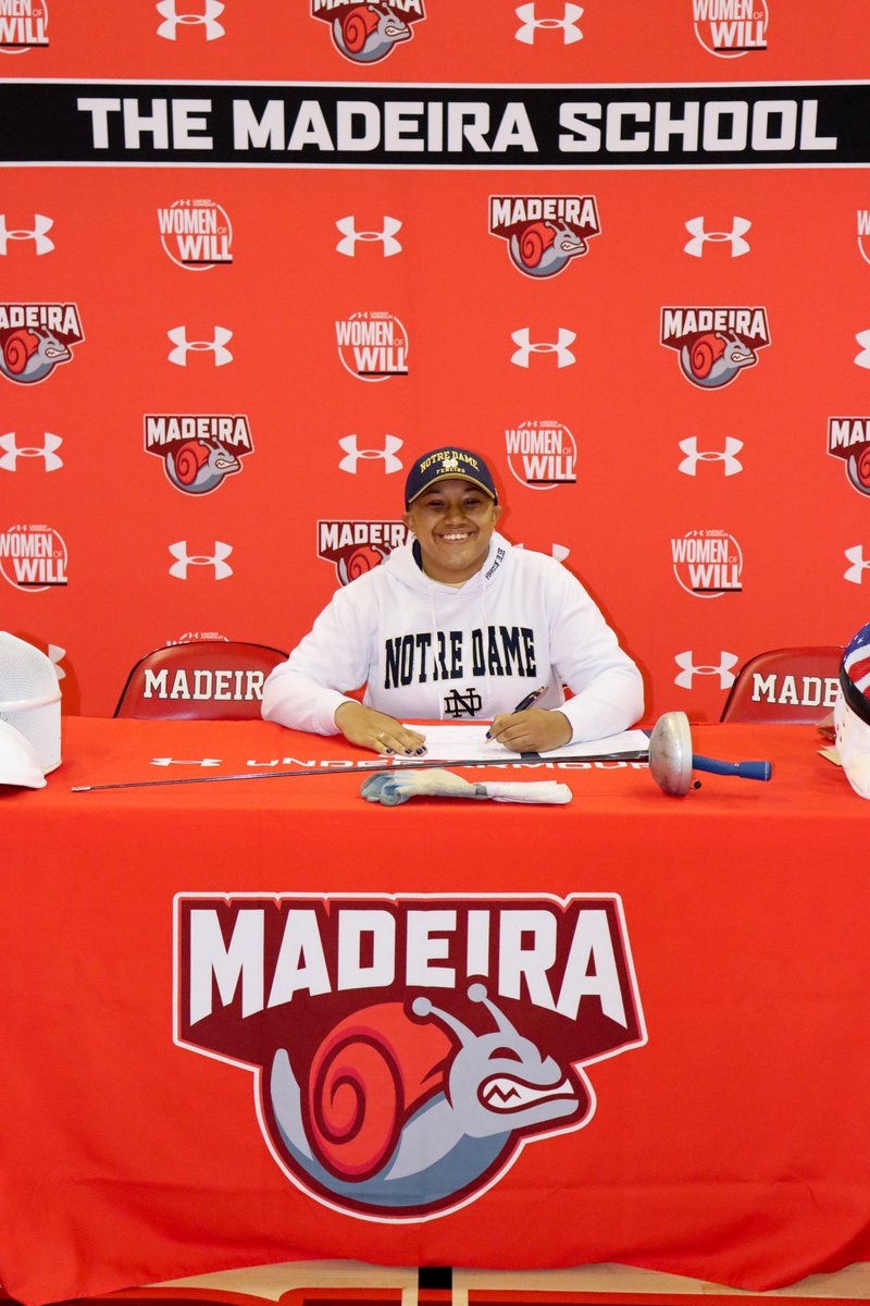 MadeiraSnails's tweet photo. Congratulations to Michaela J. ‘22 on her commitment to further her academic and athletics careers as a member of the fencing team at the University of Notre Dame next year! Go Irish!

#MadeiraDifference #WillFindsAWay #SigningDay2021 #Nationalsigningday #NLI #NationalSigningDay https://t.co/StXoZmvaQt