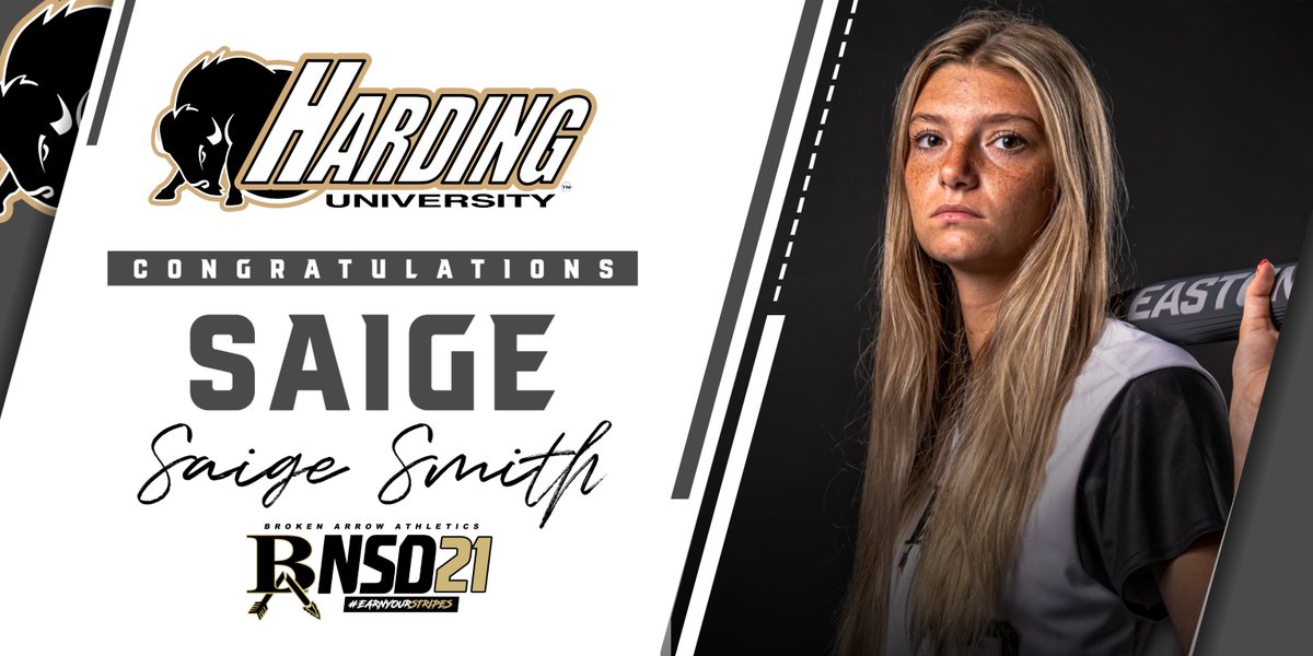 Congratulations to Saige Smith <a href="/Saige_Smith2022/">Saige Smith</a> on signing her #NLI to play softball at Harding University <a href="/Harding_SB/">Harding Softball</a> next year! #NSD21 #BATigers