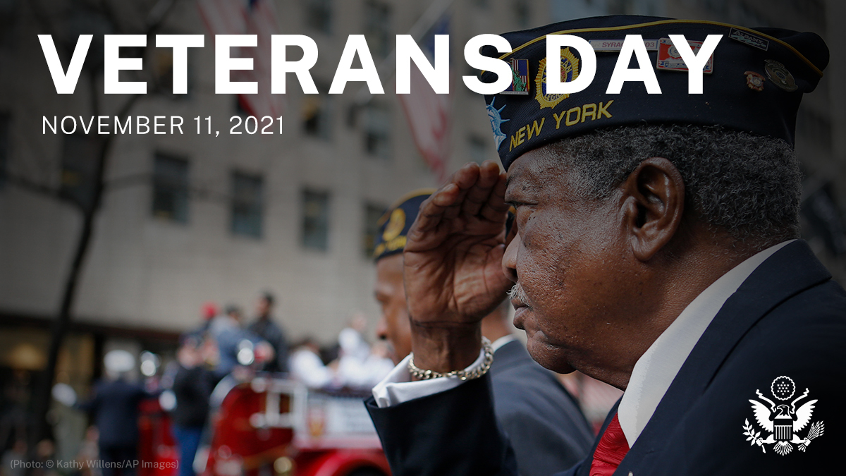 On this Veterans Day, we honor and thank all who served in the United States Armed Forces. We are grateful for the veterans that continue to serve here at the State Department to support our mission around the globe.