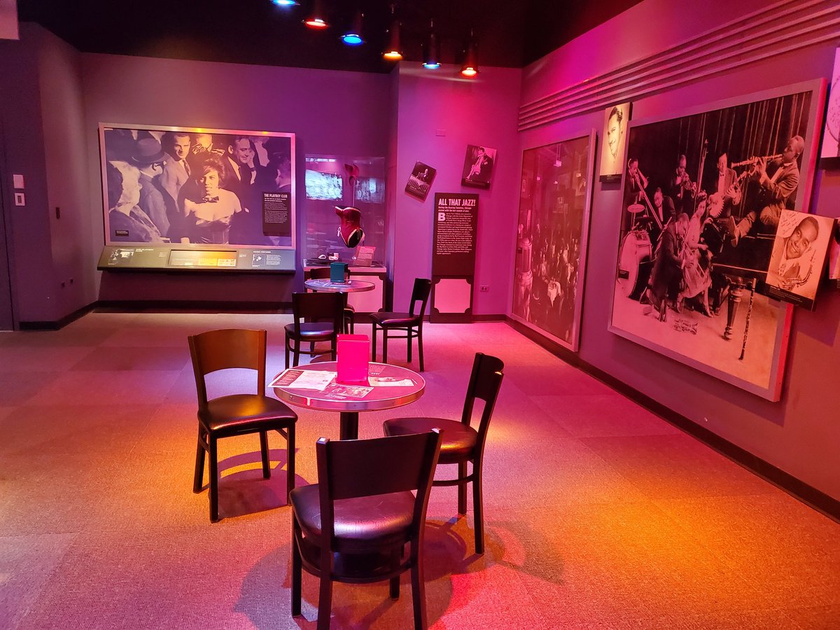 kateminch's tweet photo. The Chicago Jazz &amp; Blues exhibit @ChicagoMuseum is a great example of a space that uses not only its artifacts and labels to make the room interesting, but also the ambiance, music, and interactive props to make the visitor feel like they're actually part of the experience. #dpph https://t.co/8Awz9VOa0z