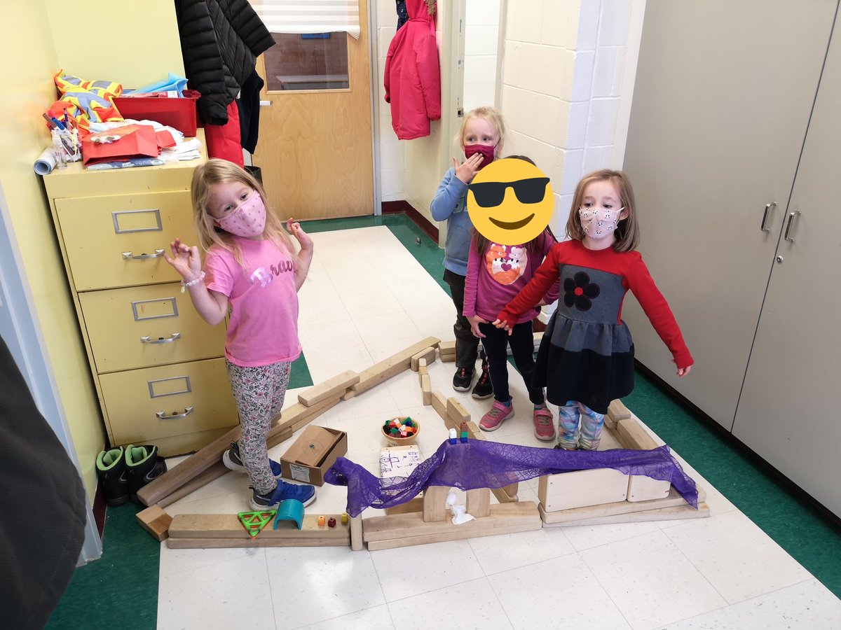 Mister_McLean's tweet photo. Just showing off our amazing house building skills! What a team of building experts! Way to go, ladies! 😀 @OLPeaceOCSB #ocsbKindergarten #BuildersNotBreakers https://t.co/WTUrdDSYTX