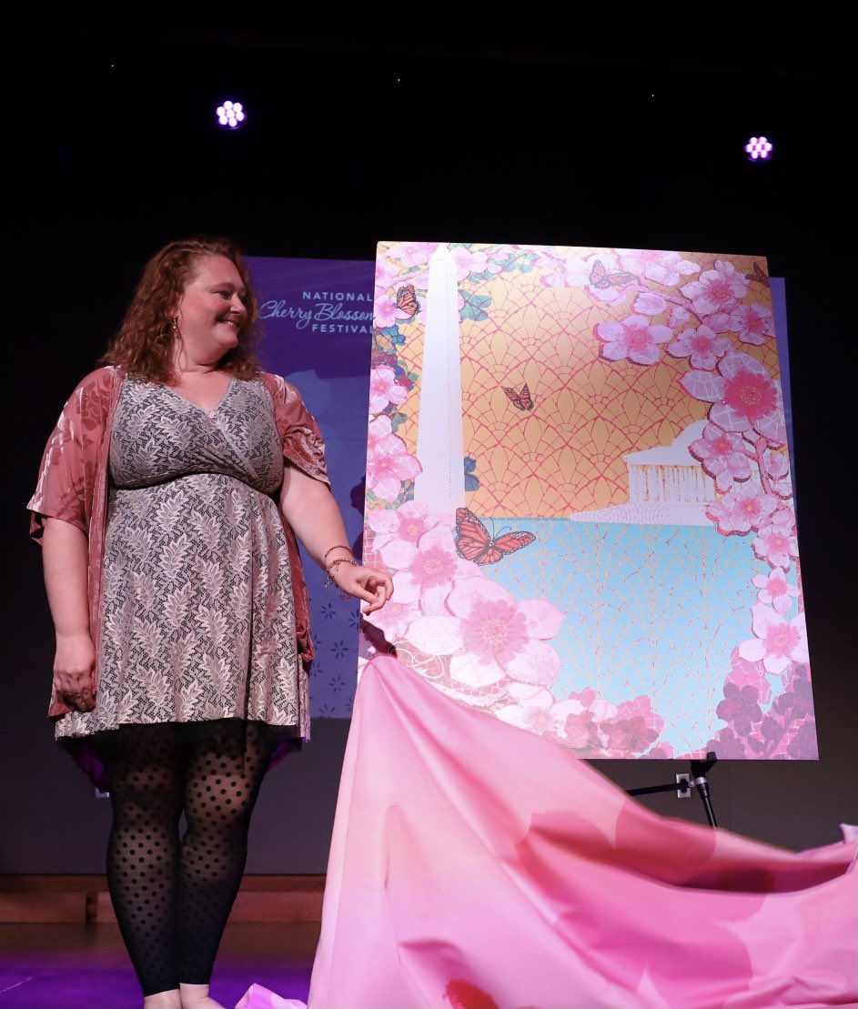 CherryBlossFest's tweet photo. So grateful to everyone who made last night’s Festival Launch a success! A huge thanks to @thehamiltondc, Rubino, Meraki, @TheEventsDC, @amazon, @NationalMallNPS, @JapanEmbDC, &amp; @MayorBowser! 🌸🍾🎉
#OfficialArt #OfficialArtist #CherryBlossFest https://t.co/MhFKTppYCl