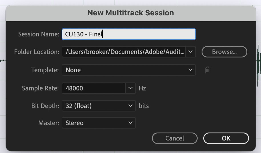 Editing has begun on the last CU episode.
The fist time that "Final" on a project name actually means "Final"