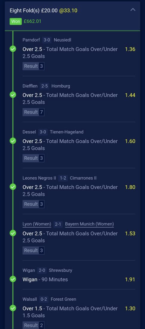 CleverBetsTips's tweet photo. 🔥💸WOW 3 ACCA WINS!!! 💸🔥

3/3 accumulator tips win tonight! ⚽️

£914 WON back 🤣

Incredible form by our team with another 2 x £1,000+ Accas also won recently!

To join the party, sign up now @
https://t.co/Vo2iPnY8LE https://t.co/E3YrCN7oTB