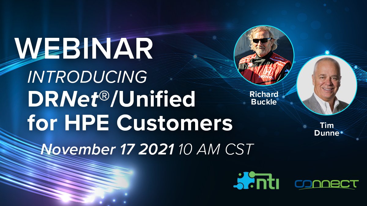 Connect_WW's tweet photo. FREE webinar from @NtiDrnet. Hear from @RichardKBuckle and Tim Dunne about #DRNet: Unified for @HPE Customers on Nov. 17th.
Register at https://t.co/uF4s4MlMJ8
#BusinessContinuity @HPE_Compute
@hpe_server #database #MissionCritical #Migration #HPENonStop @Connect2NonStop https://t.co/qTwpbAqSCq