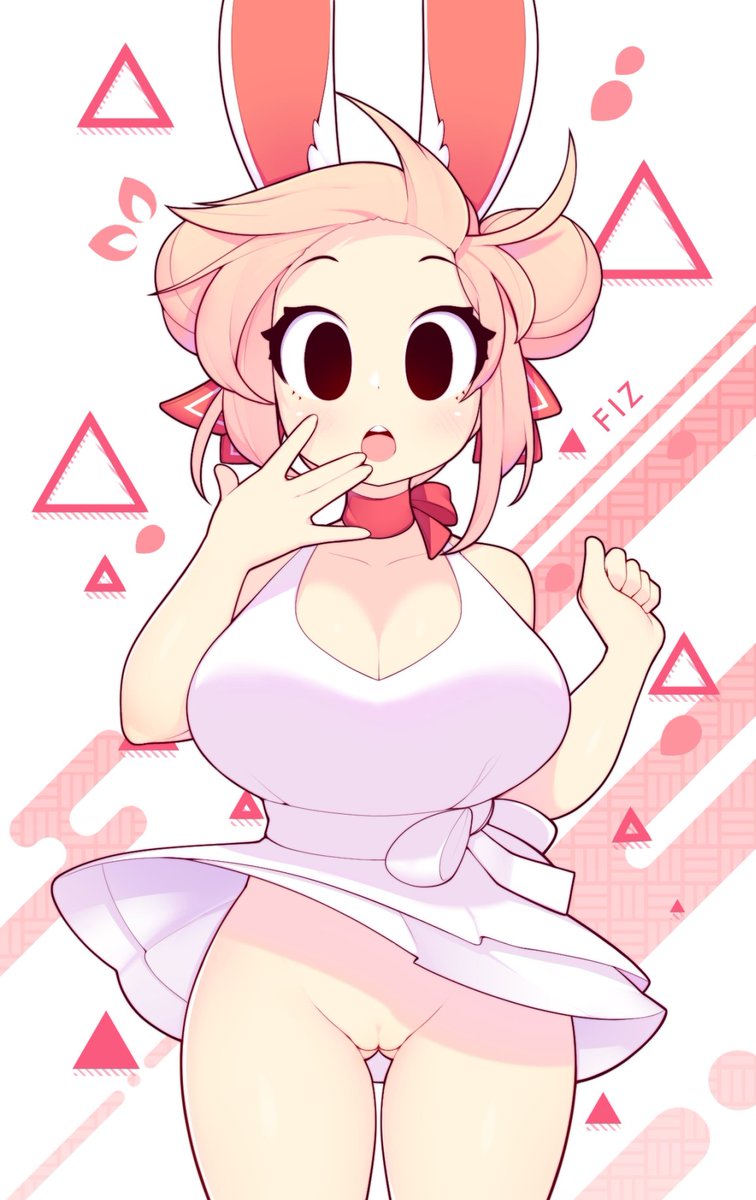 Fizintine's tweet photo. Pink, windblown bun! 💖 🍃🐰 https://t.co/sfaWK0PHGL