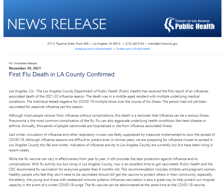 First Flu Death in LA County Confirmed

For more information, visit: publichealth.lacounty.gov/phcommon/publi…