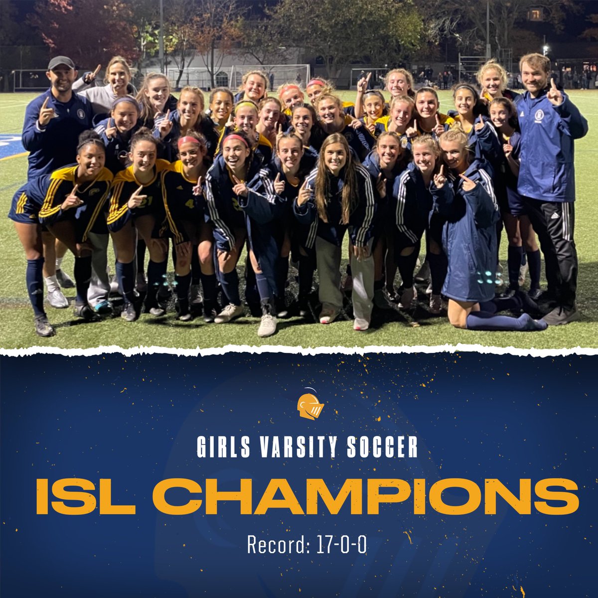 Girls Varsity Soccer beats Middlesex to win the ISL Championship! They will celebrate their Seniors in their final regular season game against LA on Friday! #RollKnights