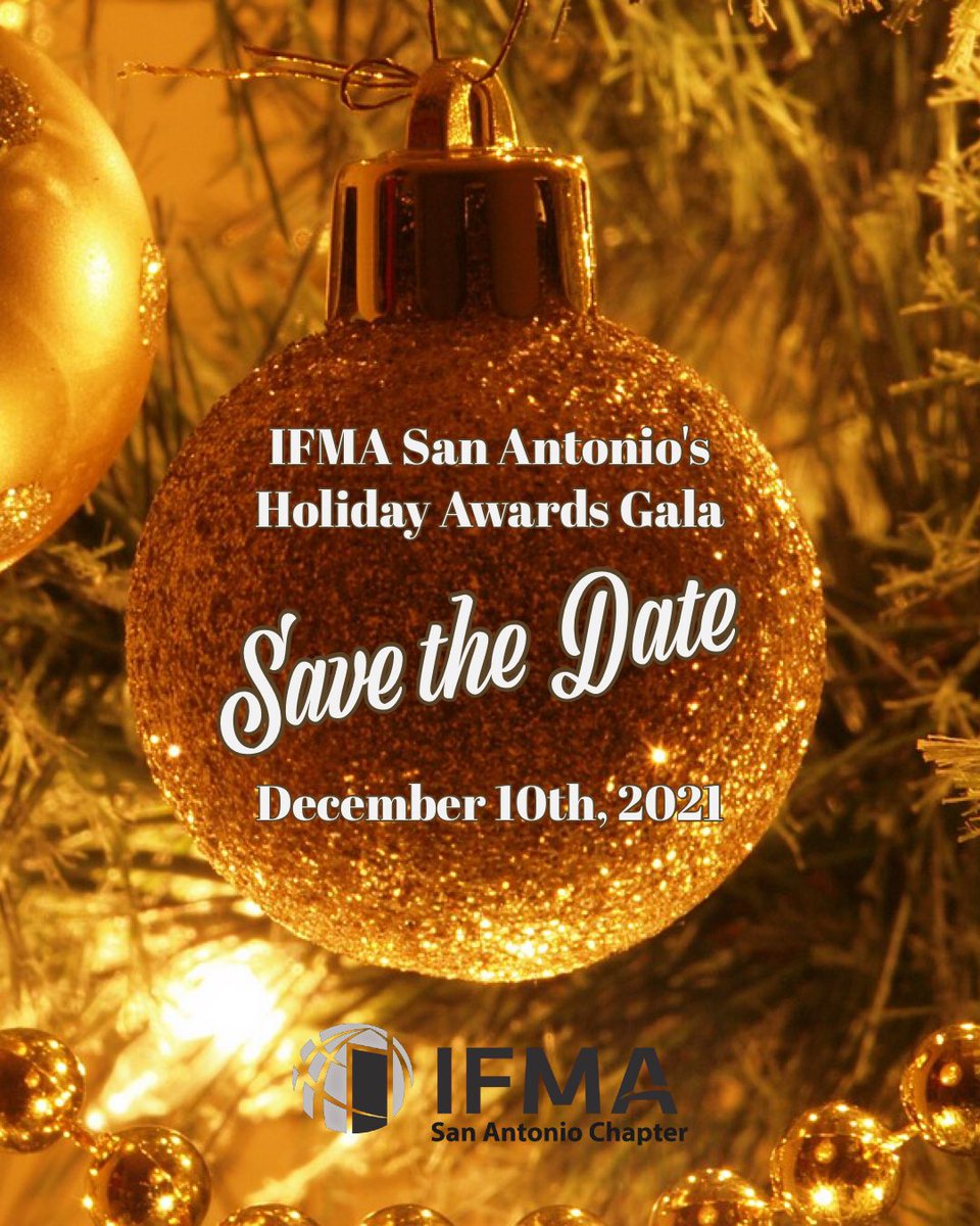 IFMASAT's tweet image. 🏆 1 month away!  🏆 
Mark your calendars! 🗓 #IFMA #IFMASA #HolidayAwardsGala