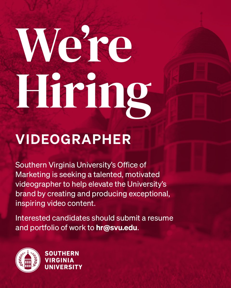 Join our team! For details visit svu.edu/employment/vid…