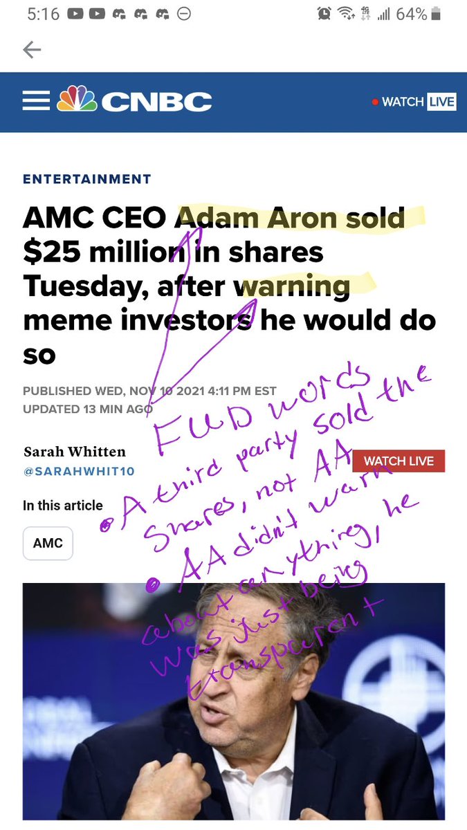 Clinton42027580's tweet photo. @GaryGensler  @SECGov  #GMESQUEEZE #AMCNOTLEAVING how is this not marketing ? How is this not persuading a stock price.  How do you allow hit pieces so the hedge funds can get out of Thier positions and new retail investors could possibly lose money over market manipulation …. https://t.co/tMAahY0J5V