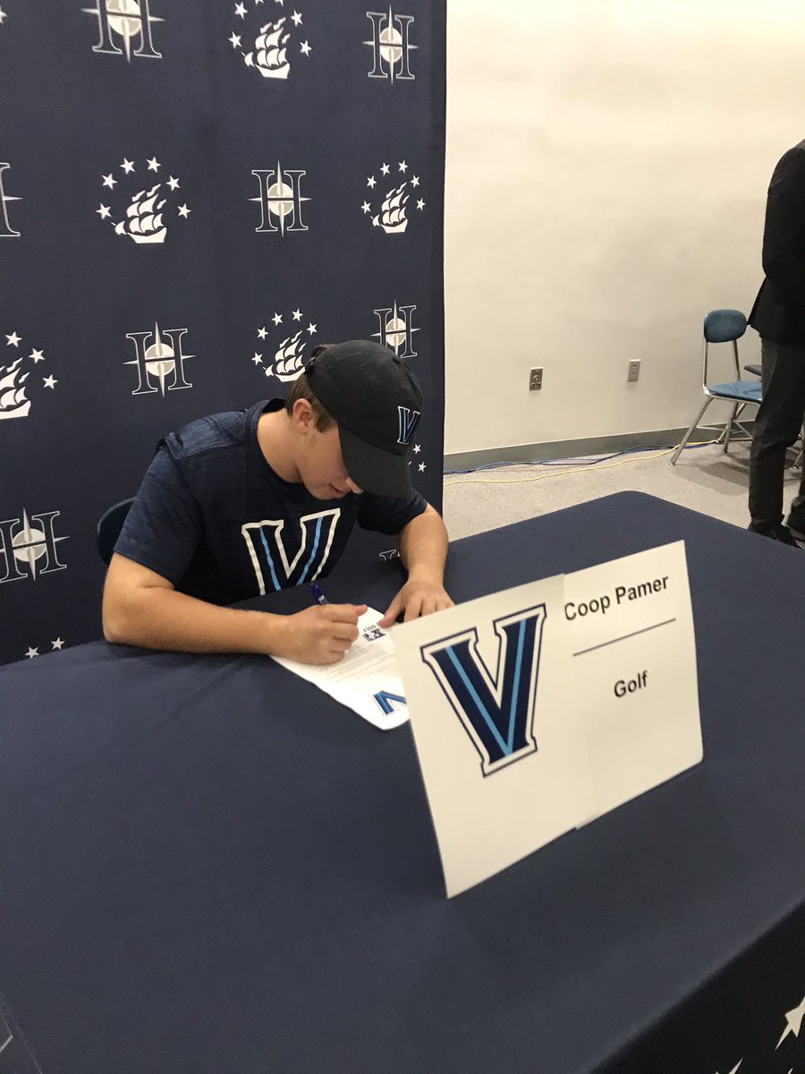 Davelights16's tweet photo. Congrats Coop on a celebration stop on your journey - national commitment signing day to represent Villanova golf program. @Todd Casabella, thank you for your teaching and encouragement - you are amazing.  #ProudMoment https://t.co/c45DQRZ1ds