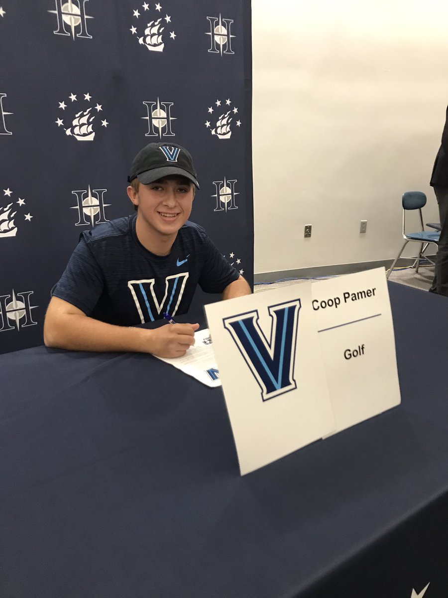 Davelights16's tweet photo. Congrats Coop on a celebration stop on your journey - national commitment signing day to represent Villanova golf program. @Todd Casabella, thank you for your teaching and encouragement - you are amazing.  #ProudMoment https://t.co/c45DQRZ1ds